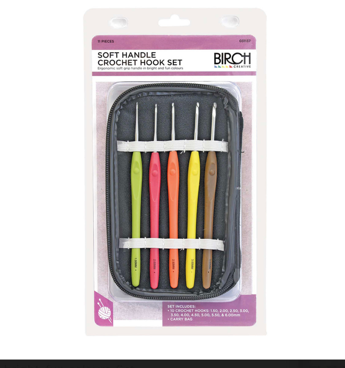 Birch Soft Handle Crochet Hook Set The Telarie Fabrics & Haberdashery