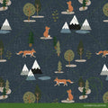 Foxes in the Mountains in Navy - Cotton Lycra