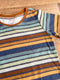 Stripes of Soleil in Midnight - Cotton Jersey 70cm REMNANT