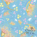 Blossom Party in Blue - Cotton Waffle